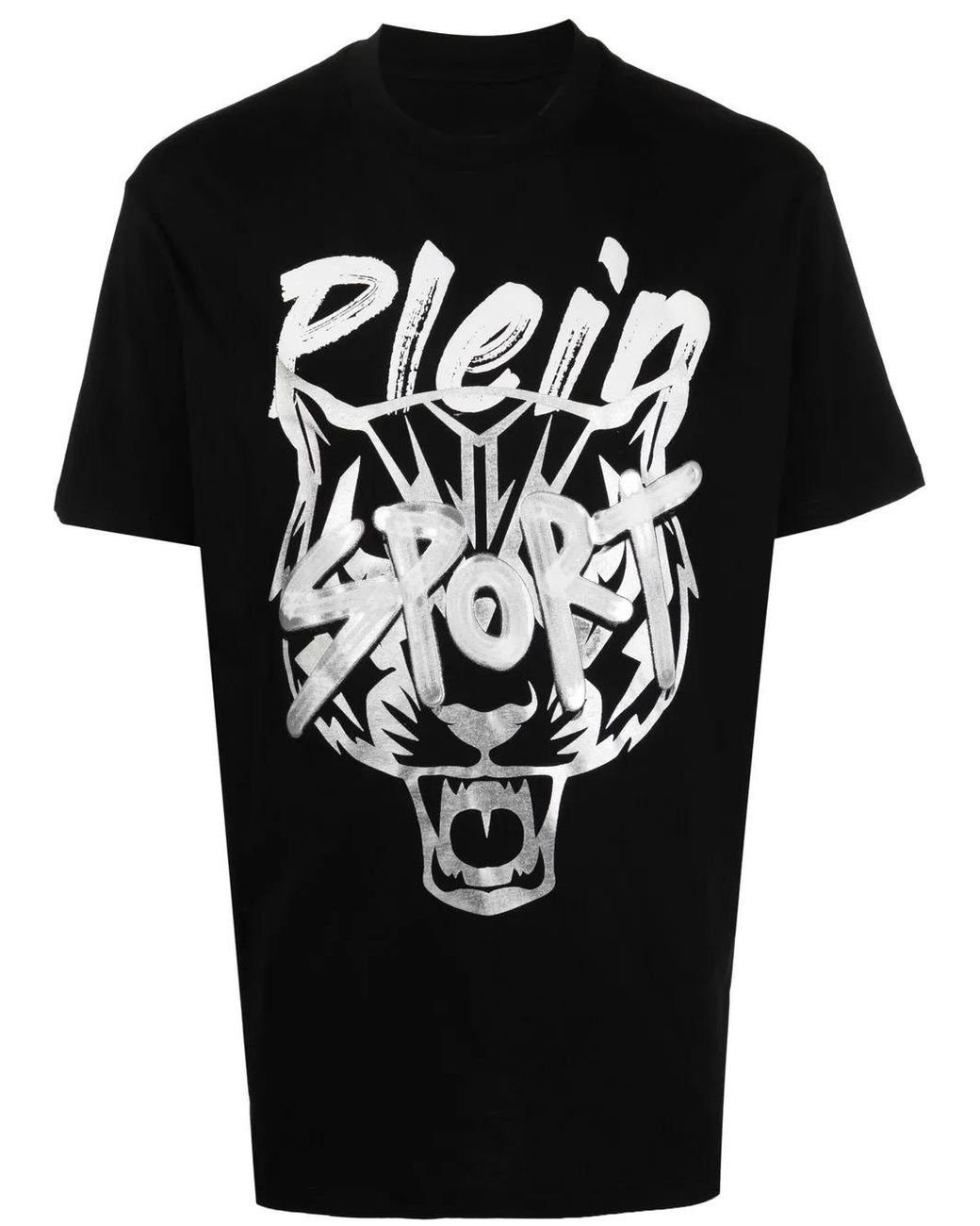 Philipp Plein Black Tiger-Head Short-Sleeve T-Shirt for men