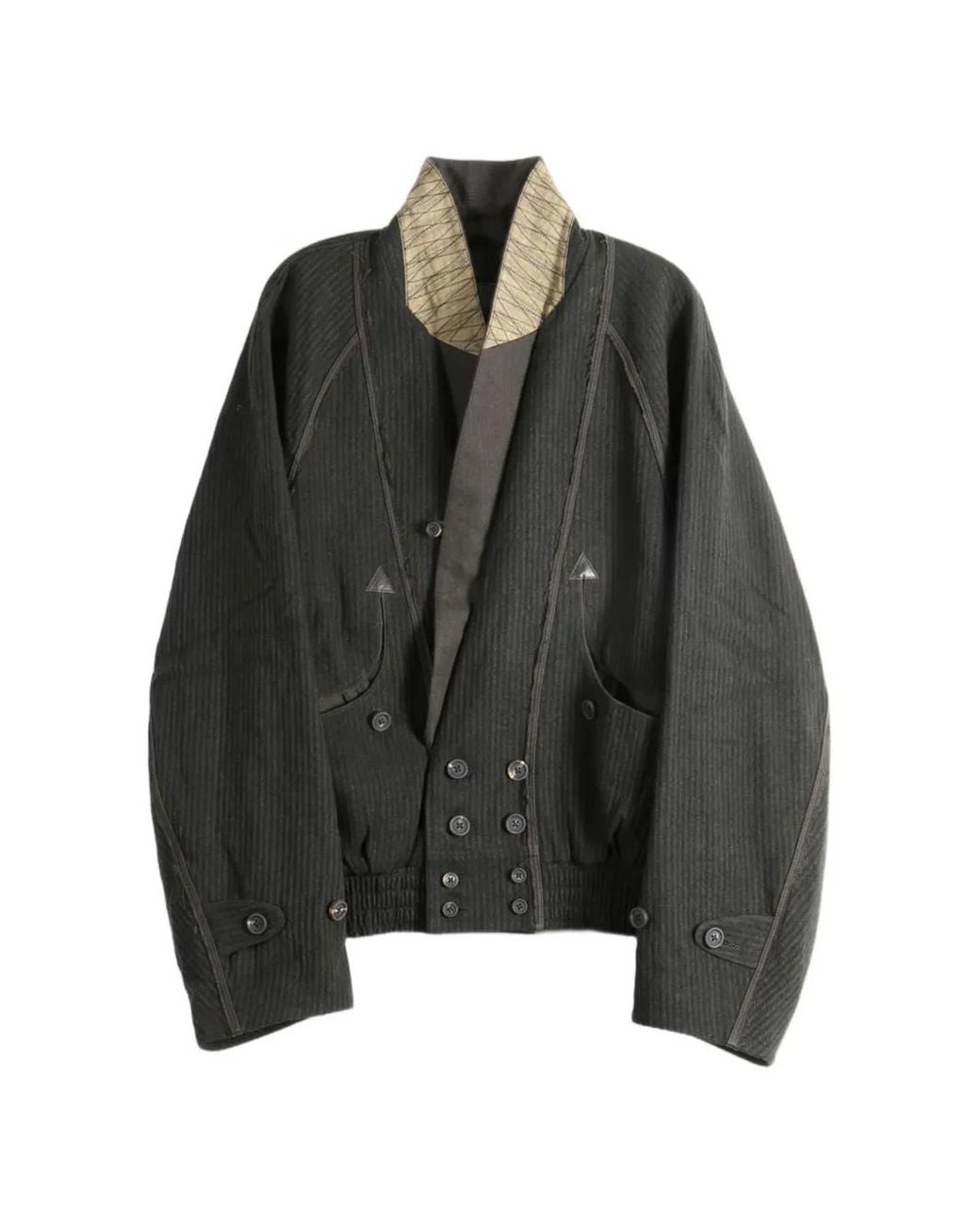 Ziggy Chen Black Double-Breasted Shawl-Collar Jacket for men