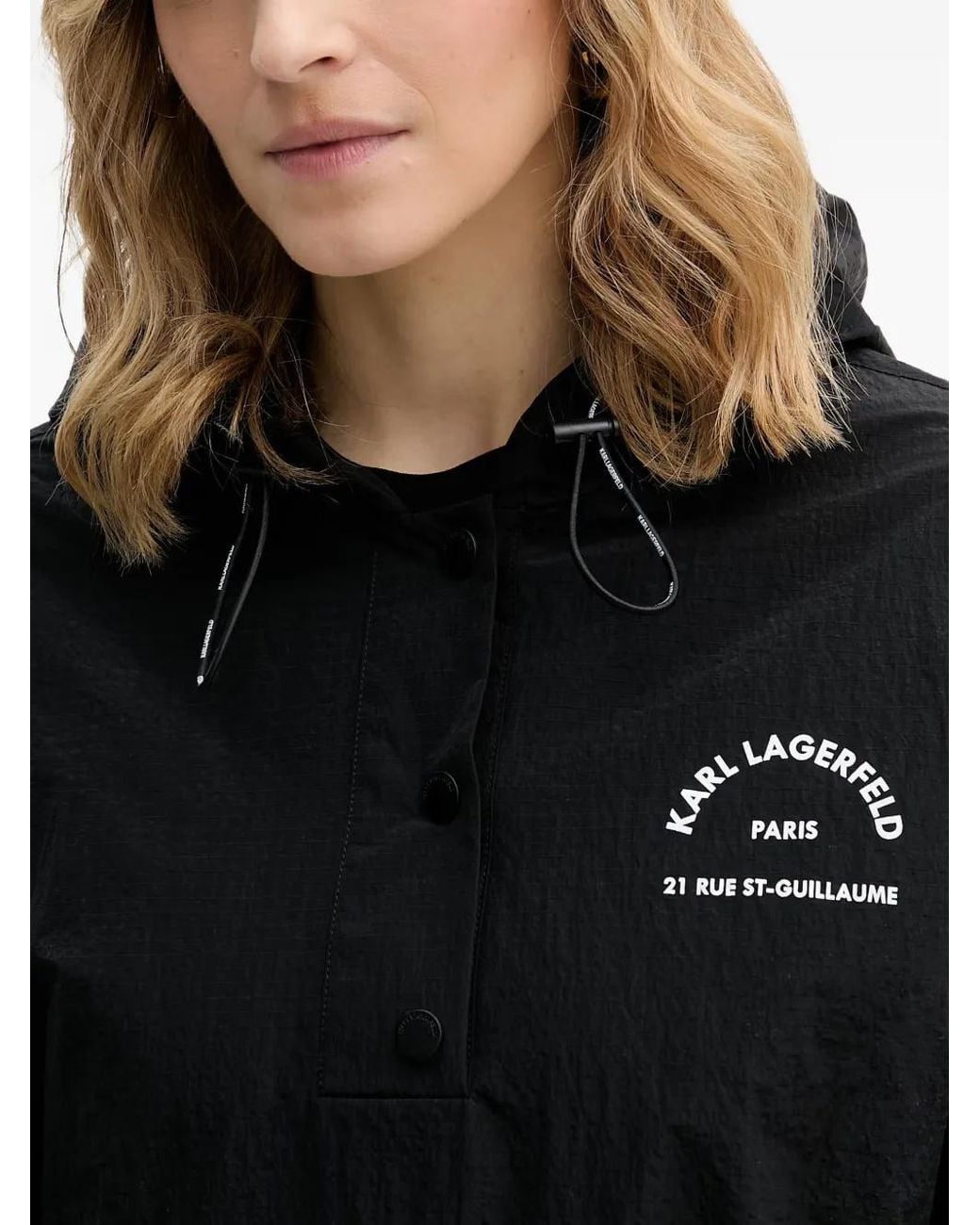 Karl Lagerfeld Black Logo-Print Jacket
