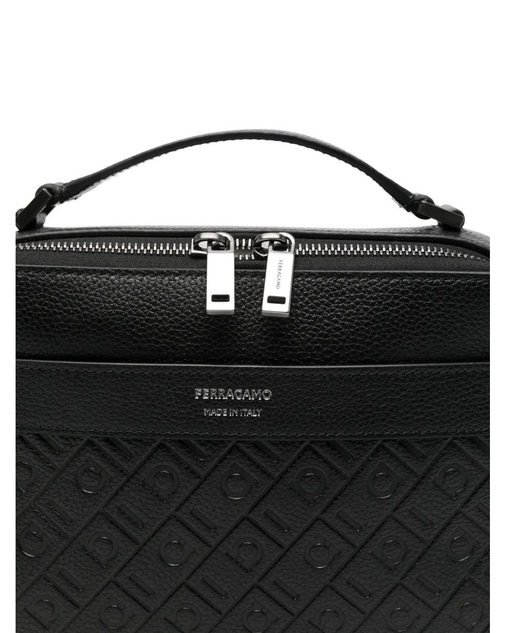 Ferragamo White Leather Crossbody Bag for men