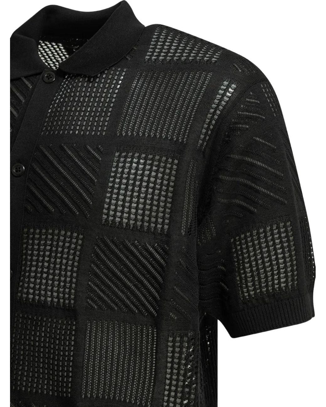 Beams Plus Black Polo À Design Patchwork for men
