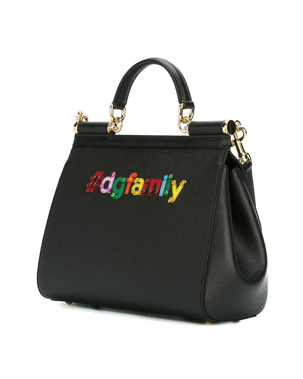 Dolce & Gabbana SICILY Bag with DG Family Motive Black