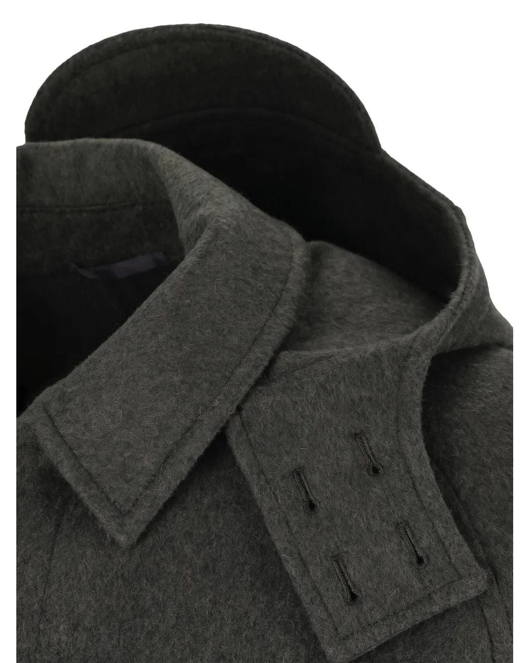 Caruso Gray Hooded Wool Jacket for men