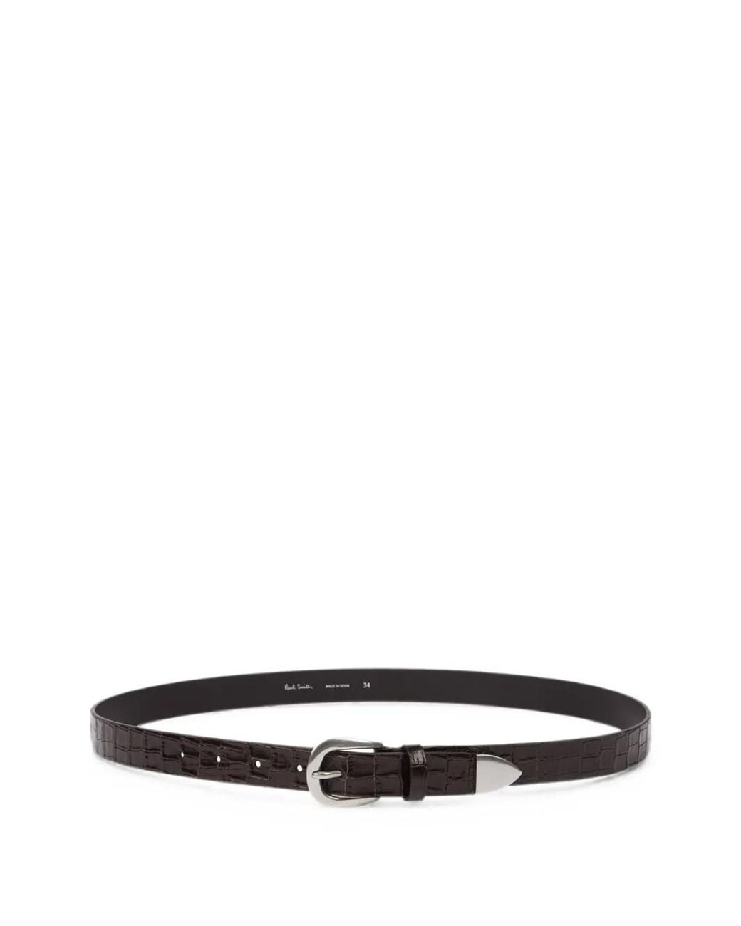 Paul Smith White Crocodile-Effect Leather Belt for men