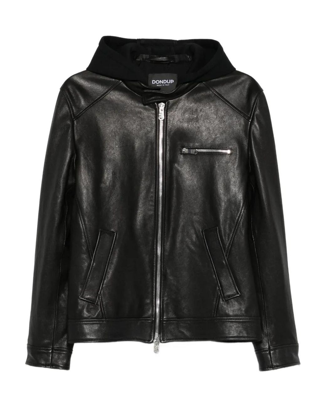 Chaqueta De Piel Con Capucha Dondup de hombre de color Black