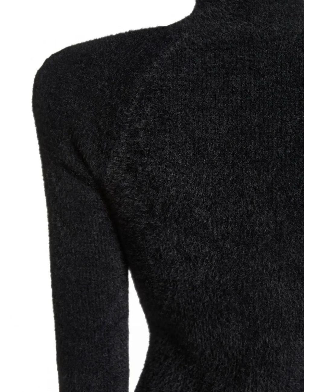 Balmain Black Gerippter Pullover