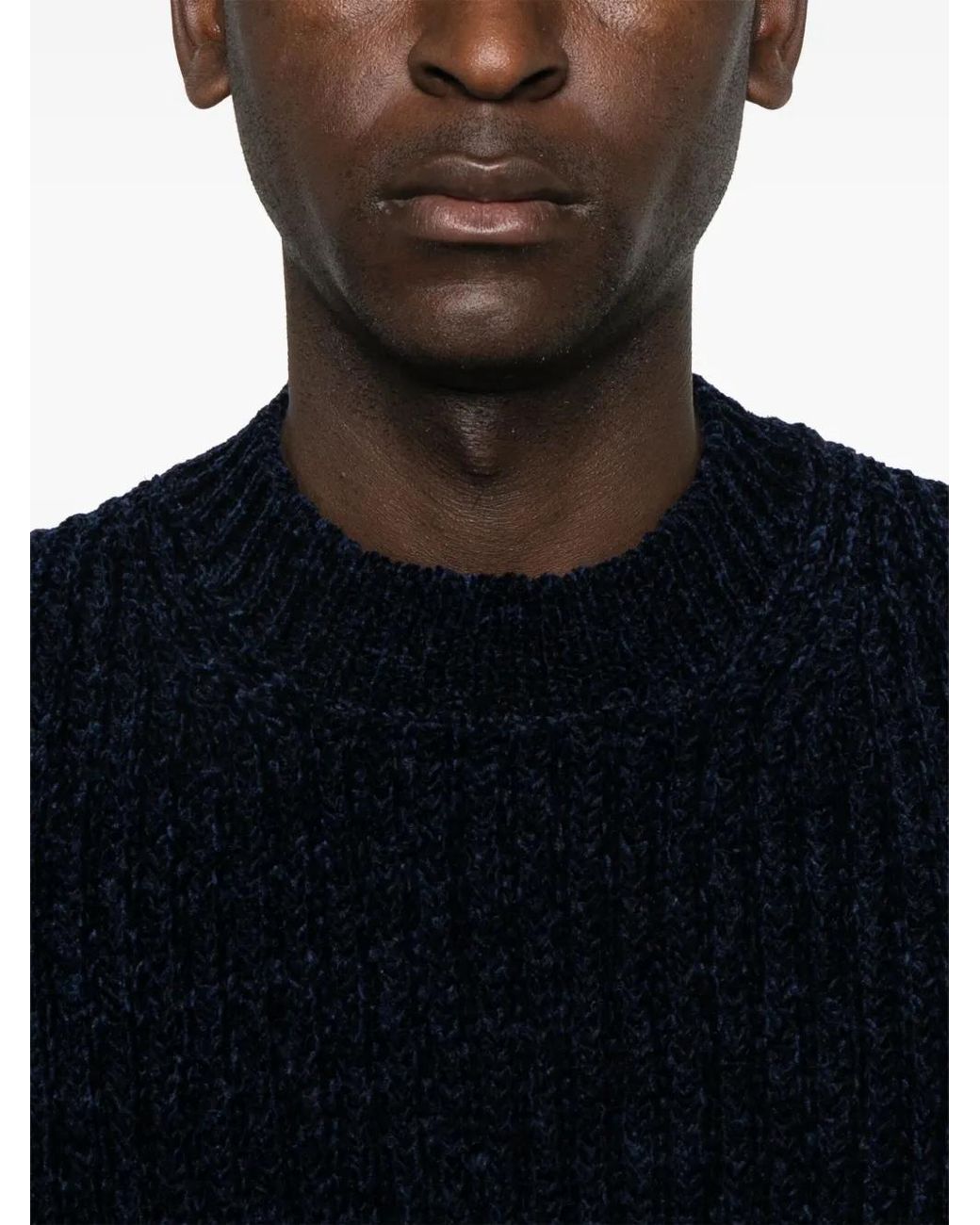 Junya Watanabe Texturierter Strickpullover in Blue für Herren