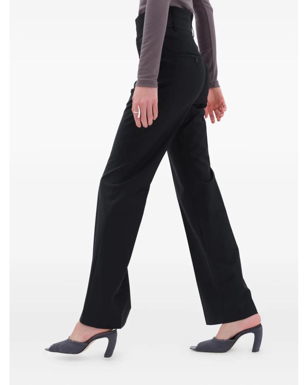 Remain Black Double-Waistband Trousers