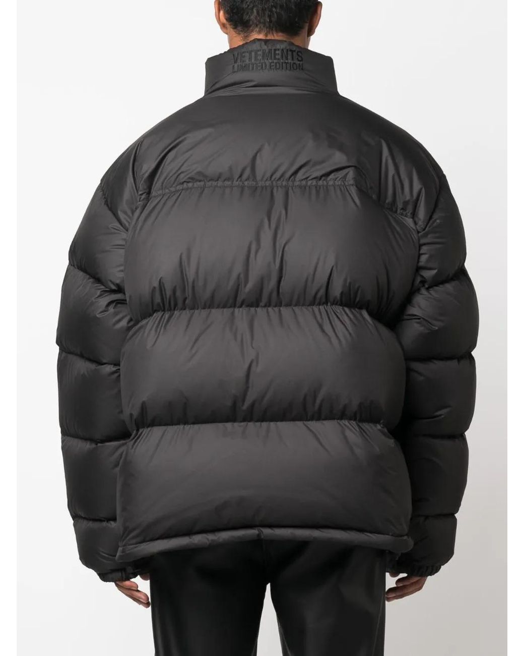Vetements Black Funnel-Neck Puffer Jacket