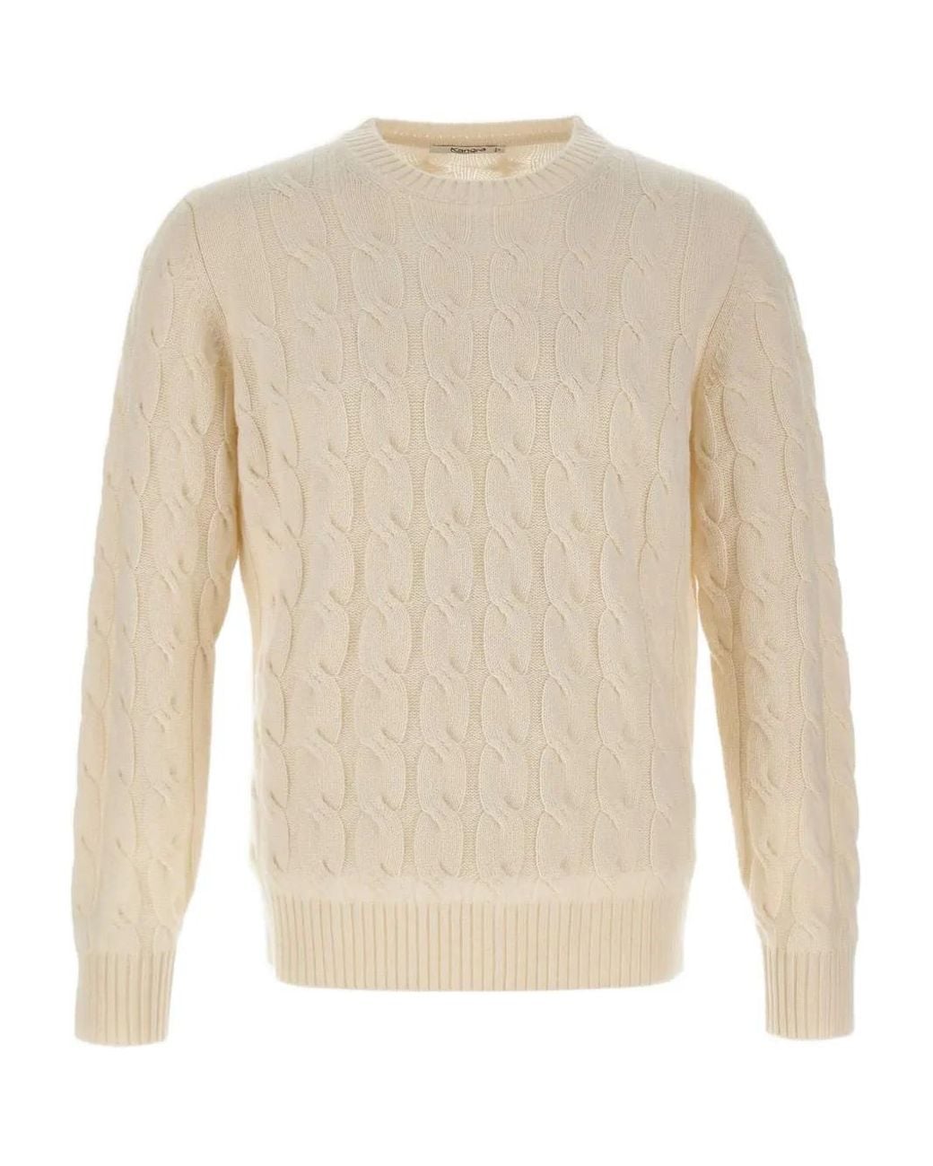 Kangra White Cable-Knit Sweater for men