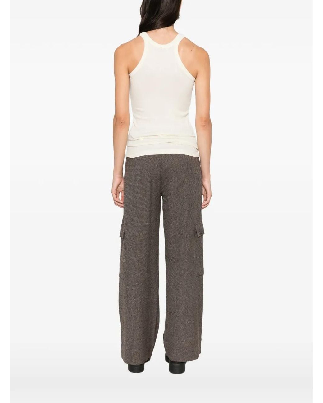 Sportmax White Ribbed-Knit Tank Top