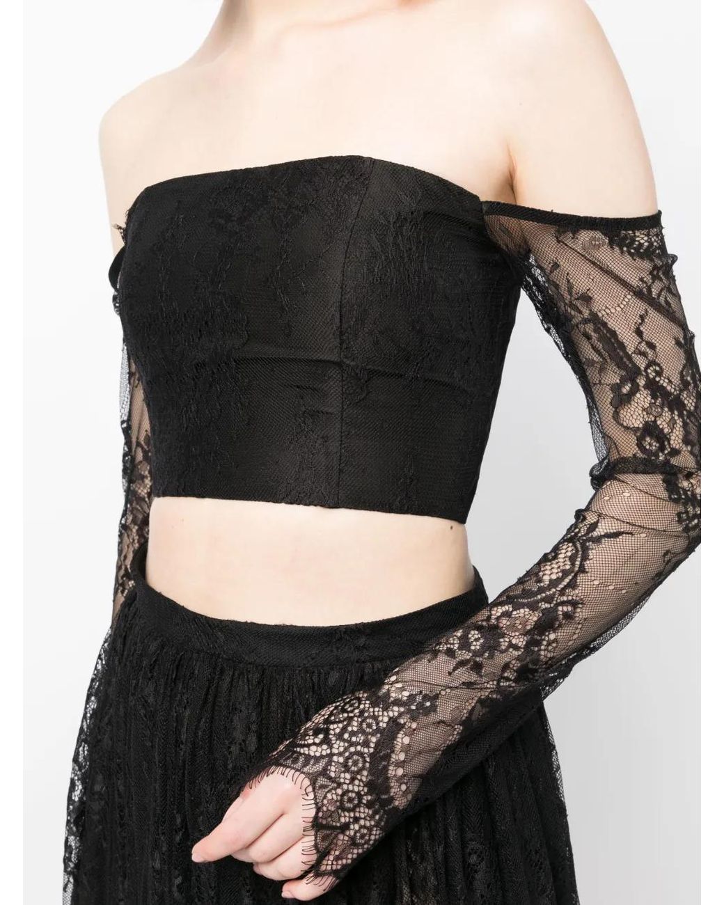 Macgraw Black Jealousy Laced Cropped Top
