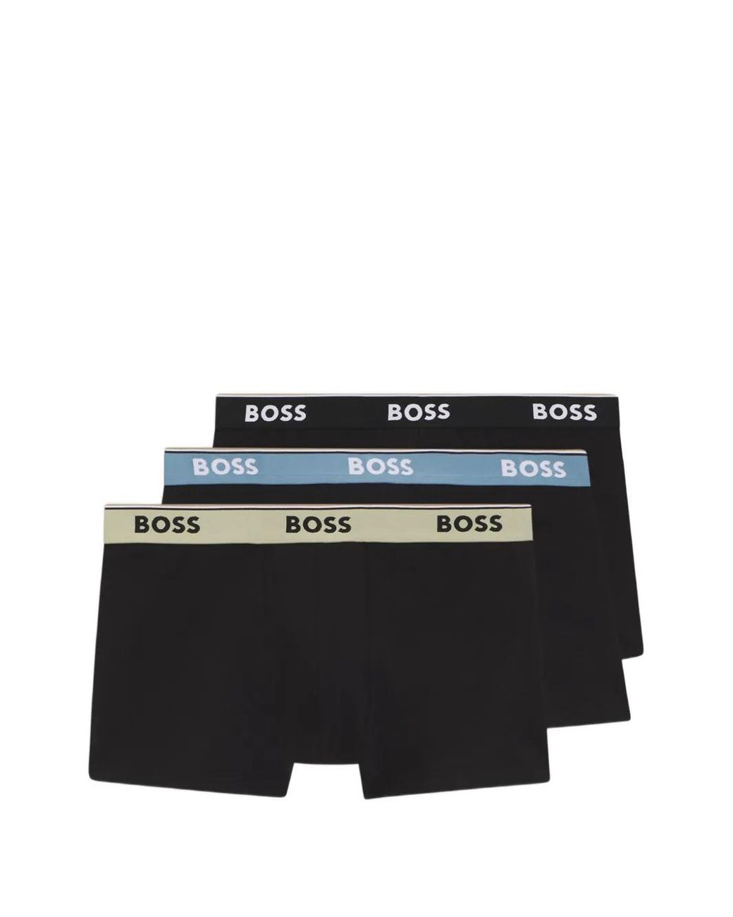 Boss Black Three-Pack Of Stretch-Cotton Trunks With Logo Waistbands for men