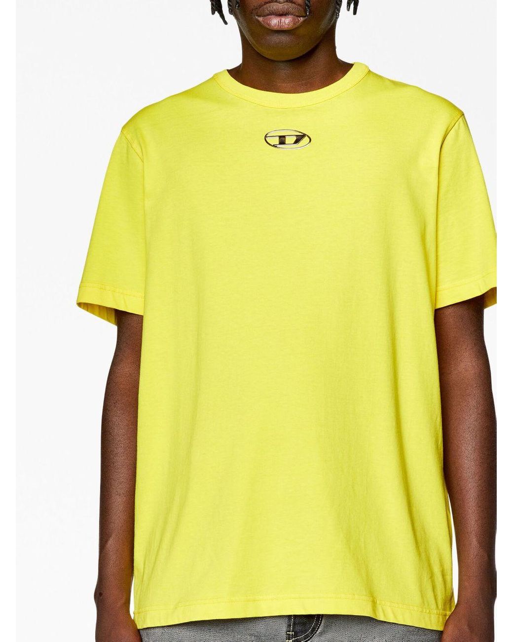 DIESEL T-just-od Cotton T-shirt in Yellow for Men | Lyst