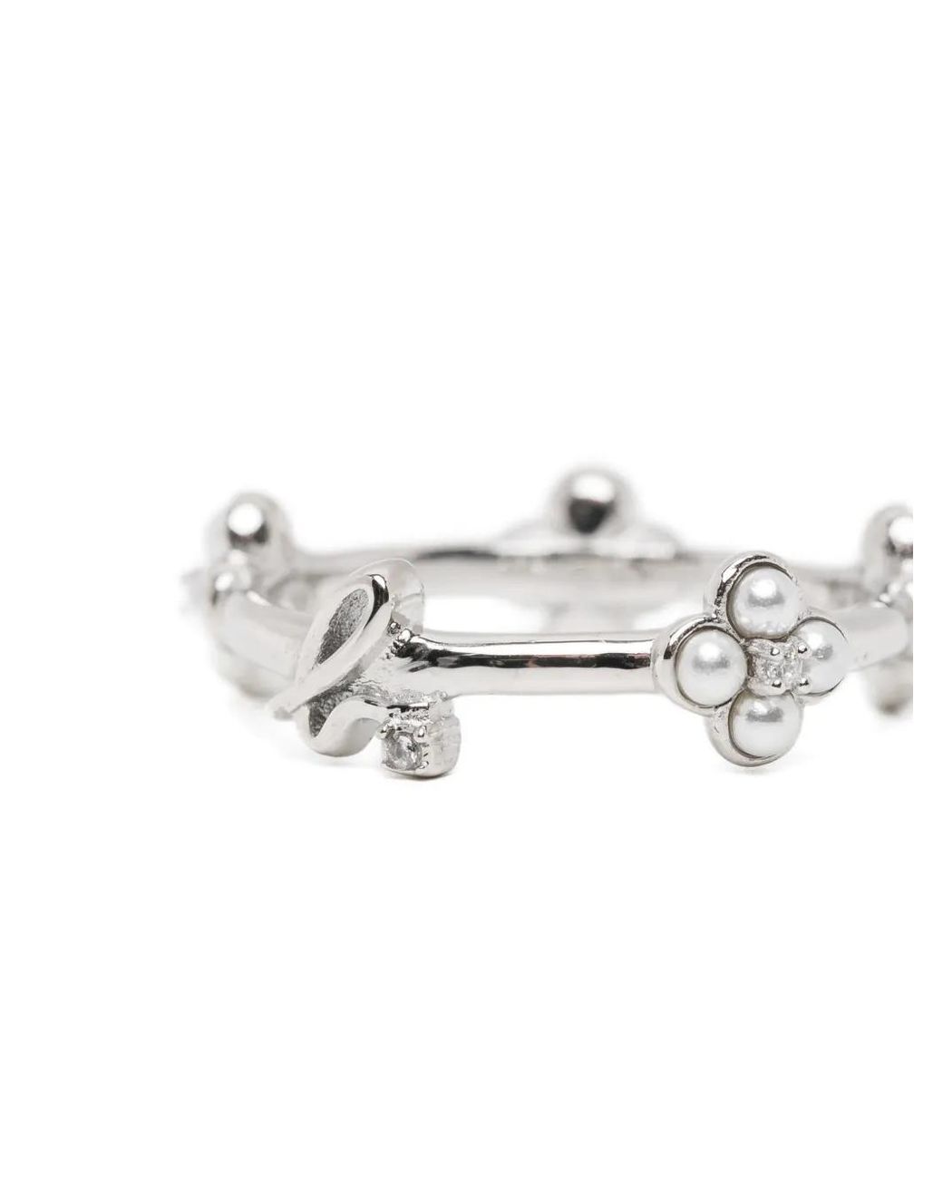 Agnes B. White Double Bloom Ring