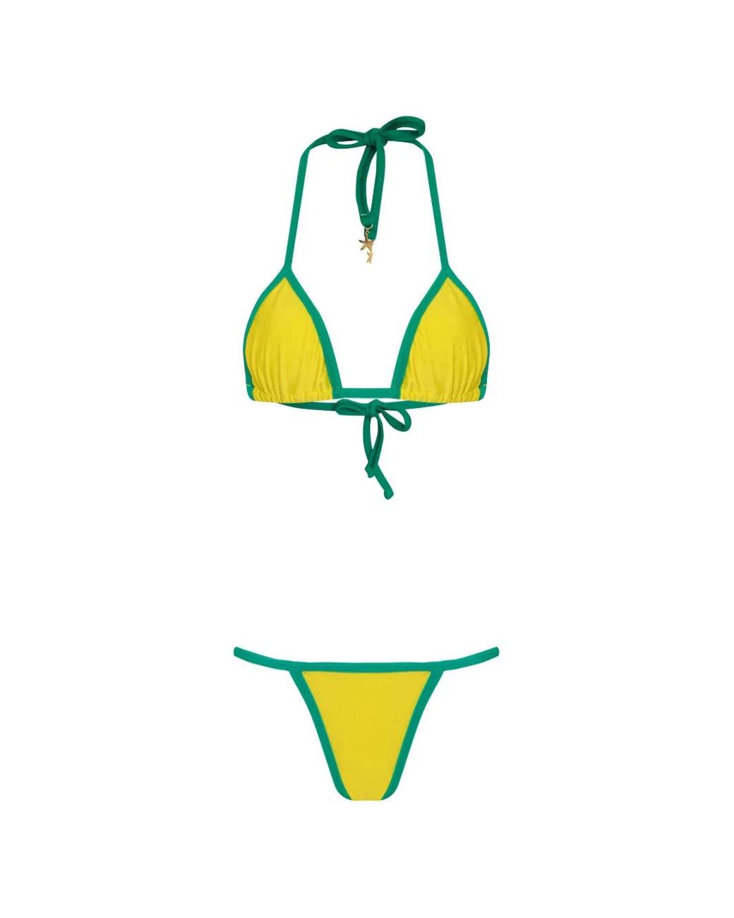 Amir Slama Yellow X Jade Picon Triangle-Top Bikini