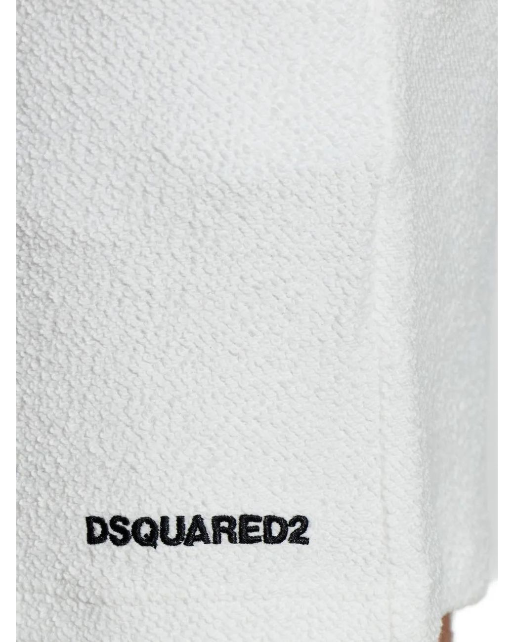 DSquared² White Logo Sponge Shorts for men