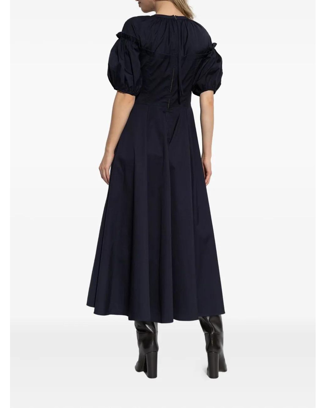 Ulla Johnson Blue Puff-Sleeve Midi Dress