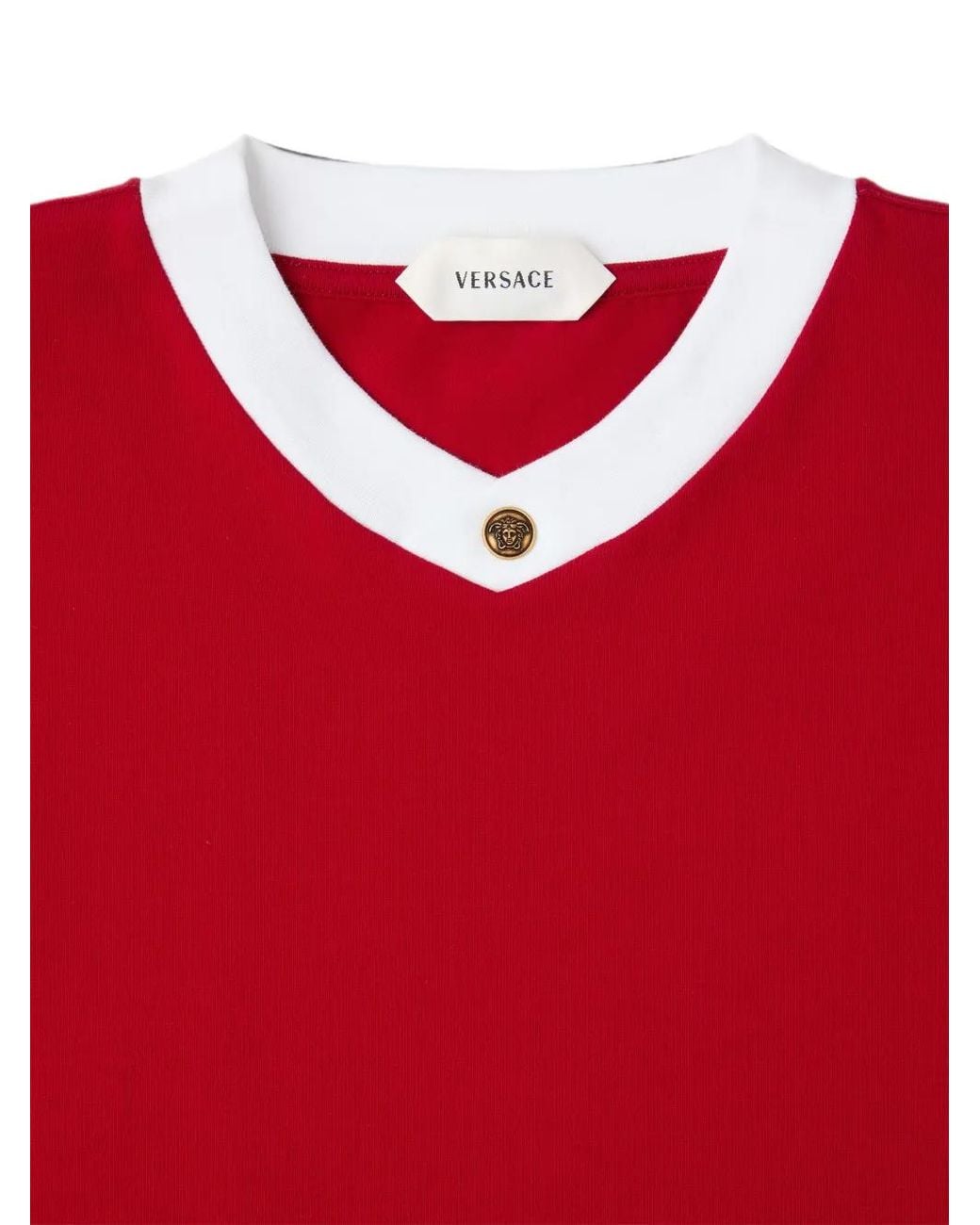 Versace Red Stretch Cotton-Jersey Slim T-Shirt for men