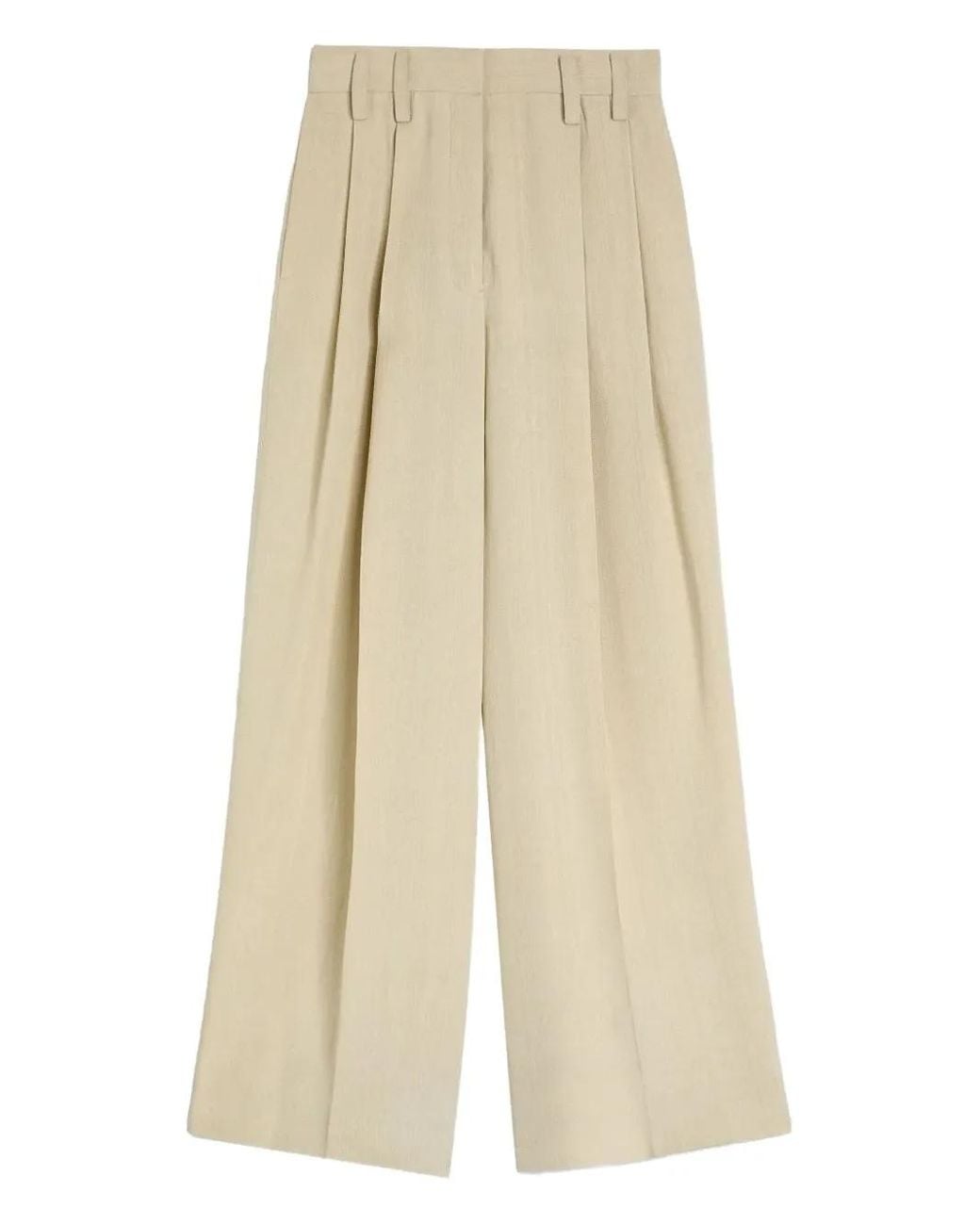 Jil Sander Natural Pleated Trousers