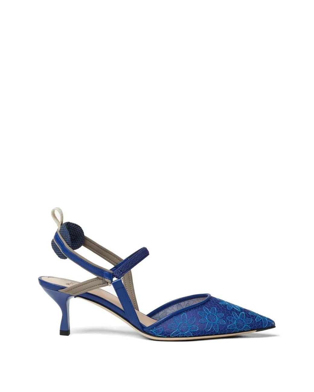 Fendi Blue Colibrì Lite Slingbacks