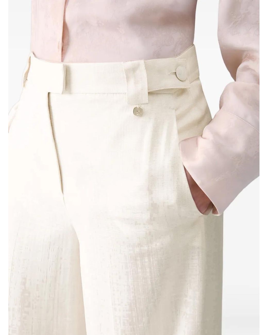 Liu Jo White Flamed Viscoset Trousers