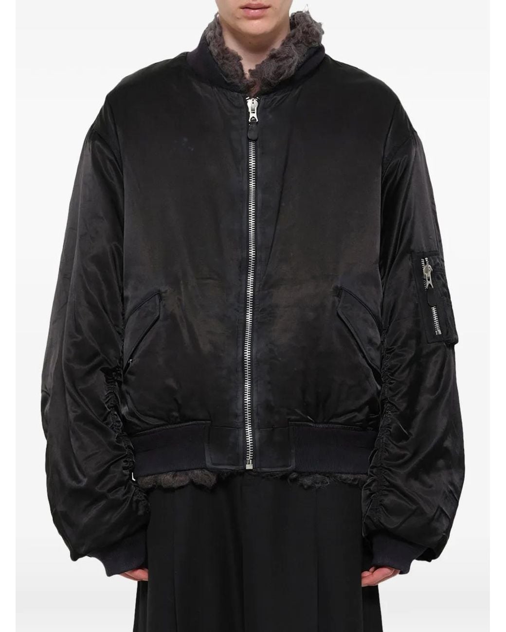 Doublet Black Zip-Up Bomber Jacket for men