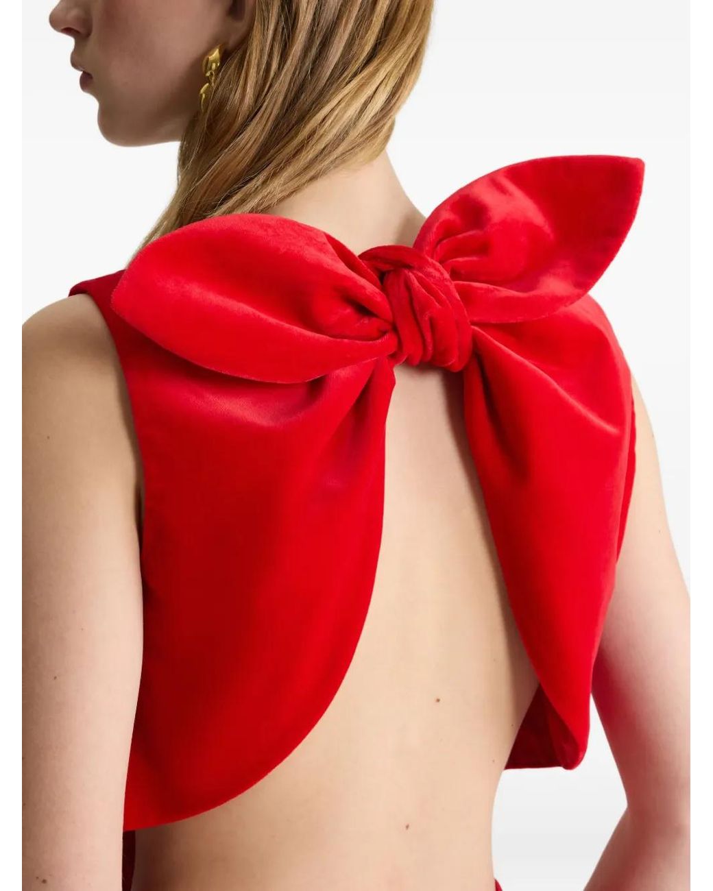 Patou Red Bow-Detail Sleeveless Top