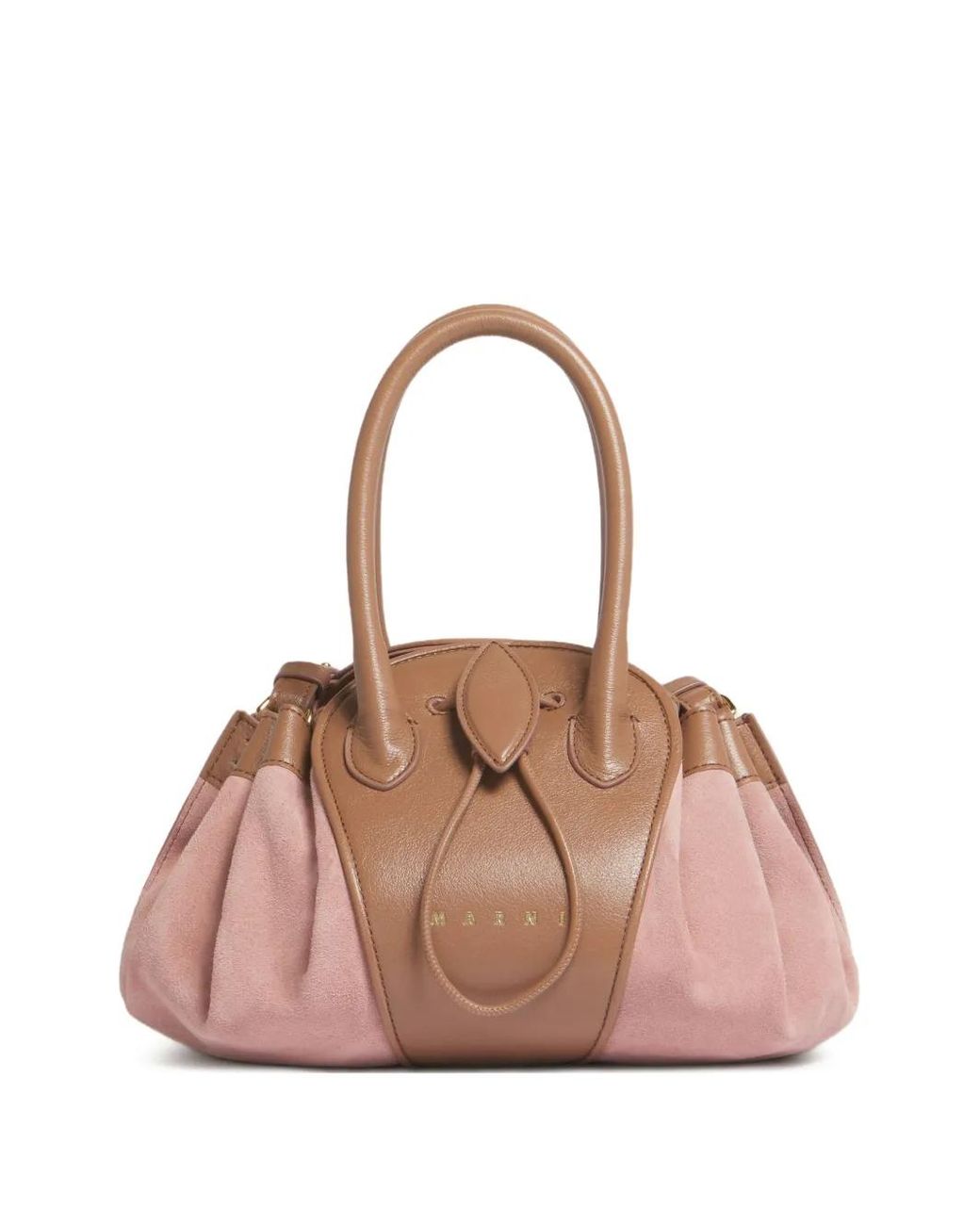 Marni Pink Leather And Suede Tulipea Small Handbag