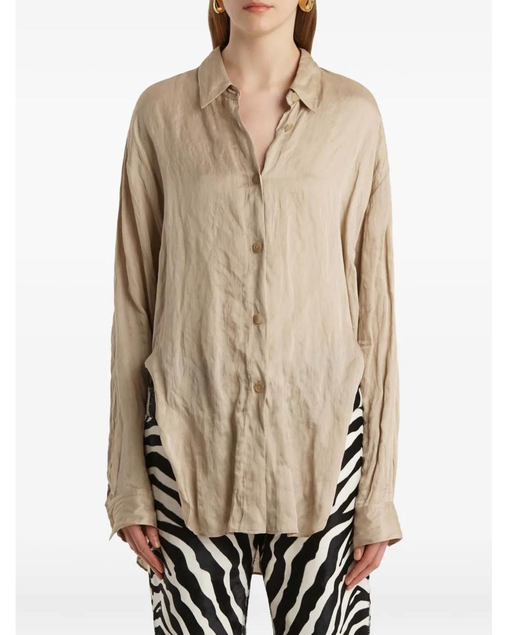 Khaite Natural Goya Button-Down Shirt