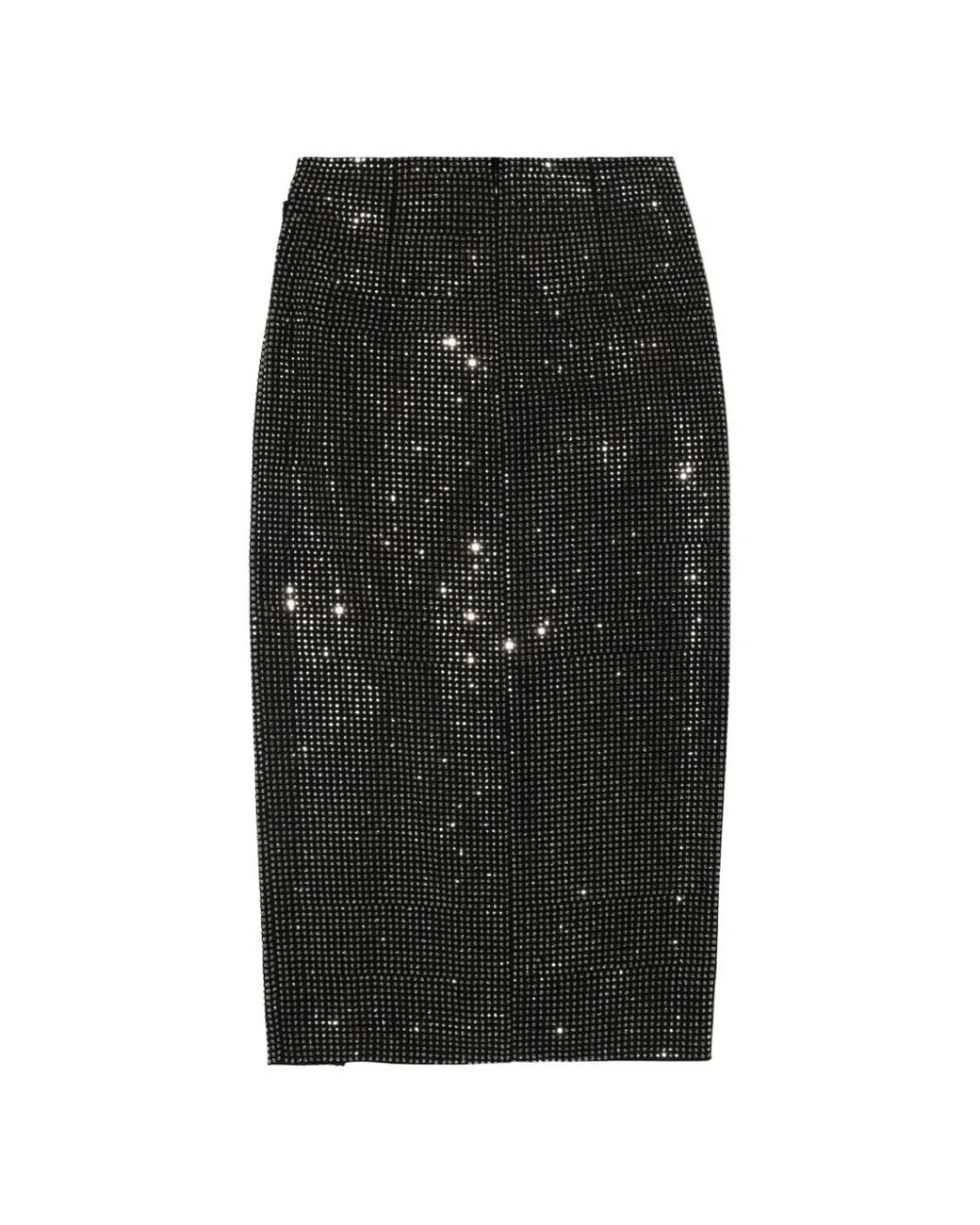 Roland Mouret Black Jupe Froncée À Ornements En Cristal