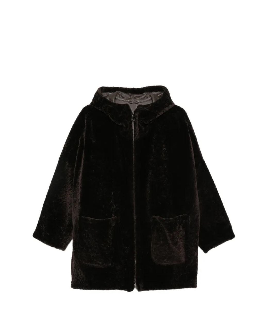 Manzoni 24 Natural Hooded Shearling Coat