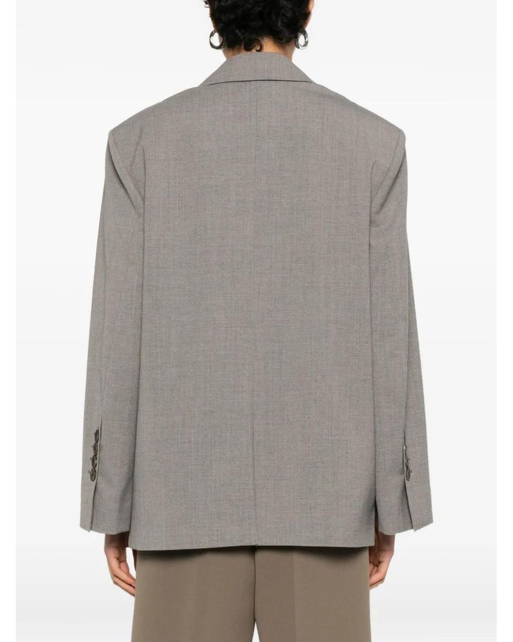 By Malene Birger Gray Liva Buttoned Blazer