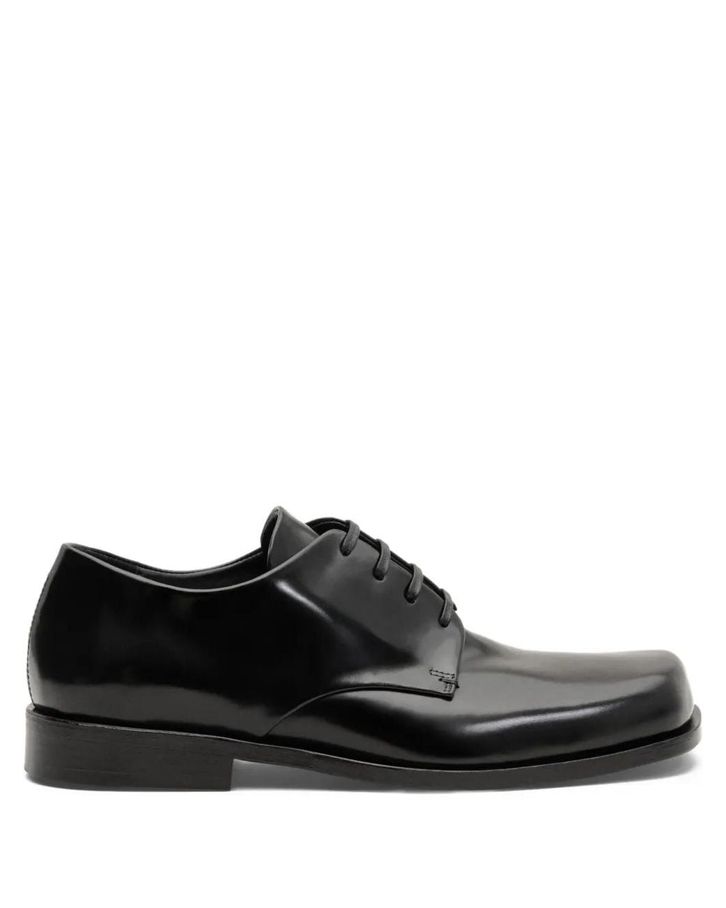 AMI Black Square-Toe Derby Shoes