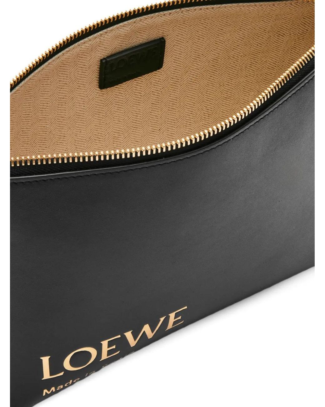 Loewe Gray Logo-Print Clutch Bag