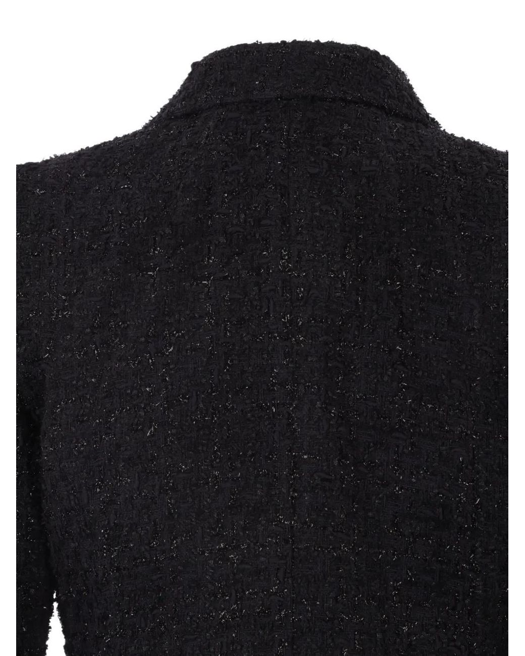 Balenciaga Black Hourglass Tweed Blazer