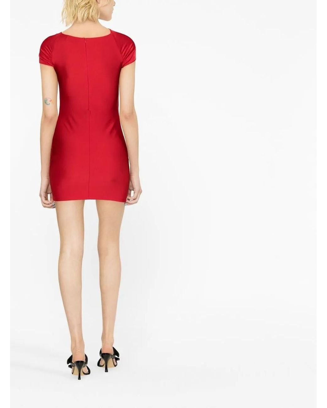 Coperni Red Twisted Cut-Out Mini Dress