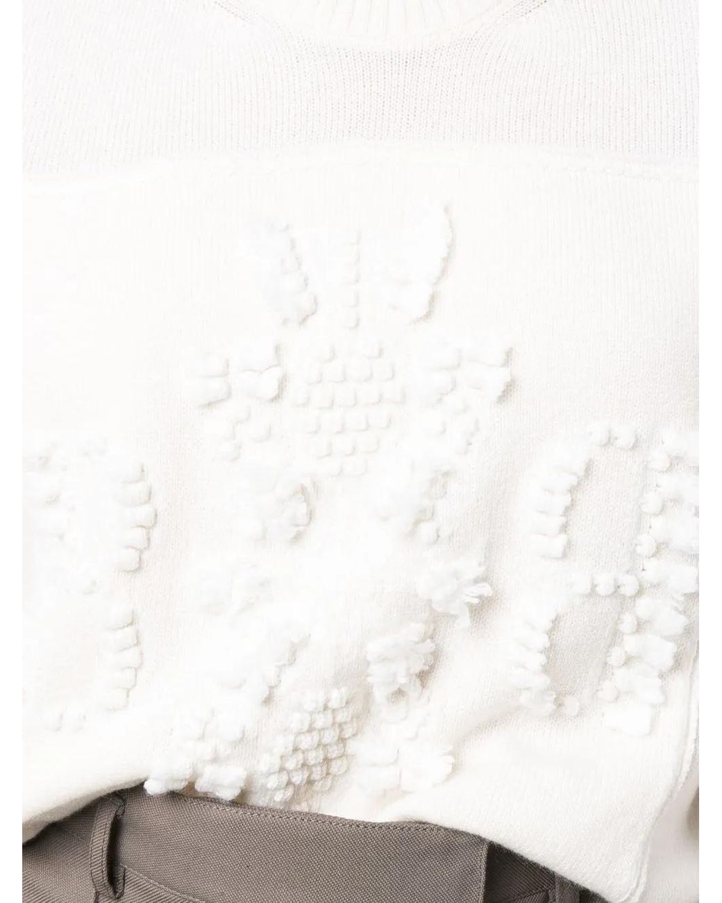 Barrie White Round Neck Cashmere Jumper