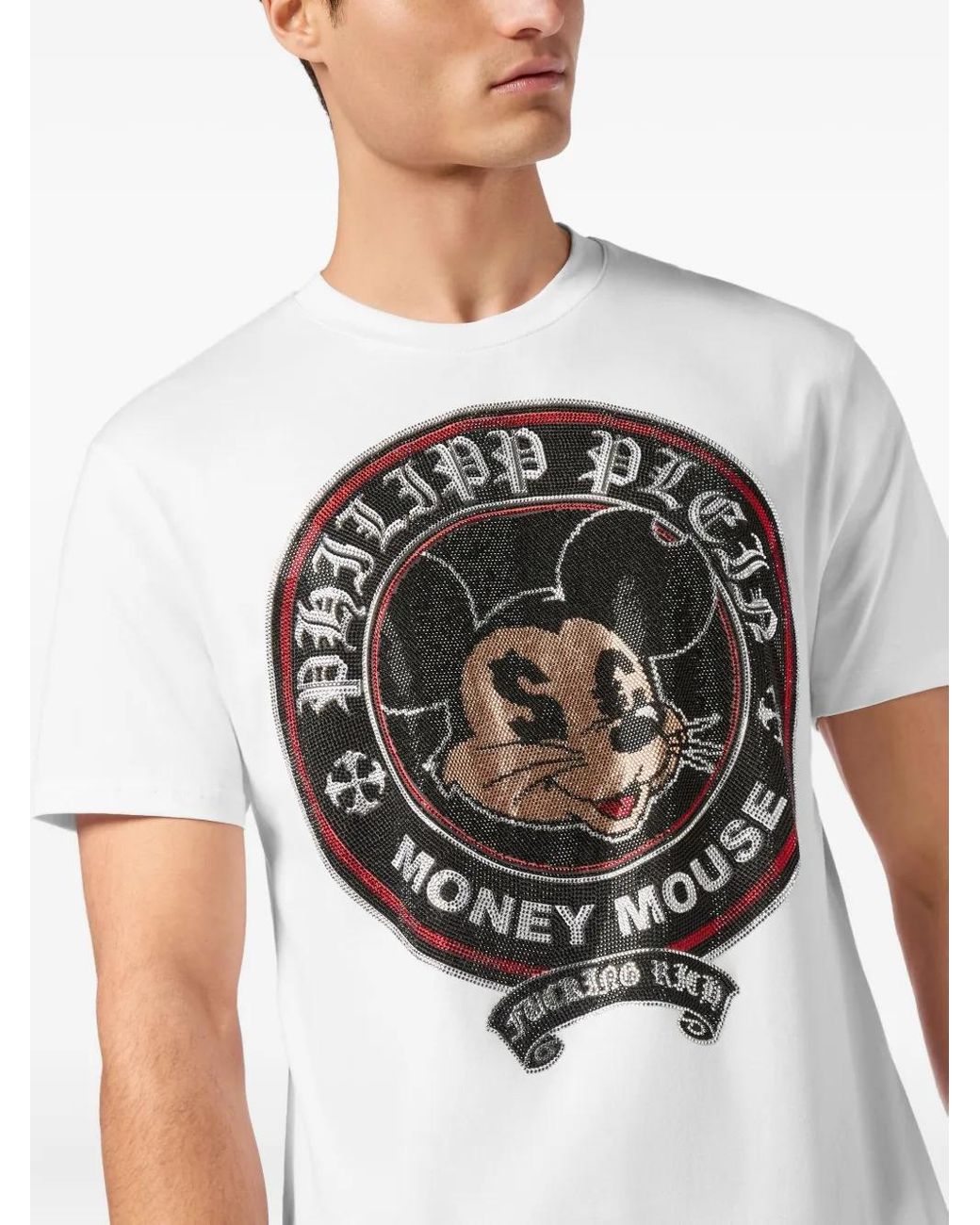 Philipp Plein White Money Mouse T-Shirt for men