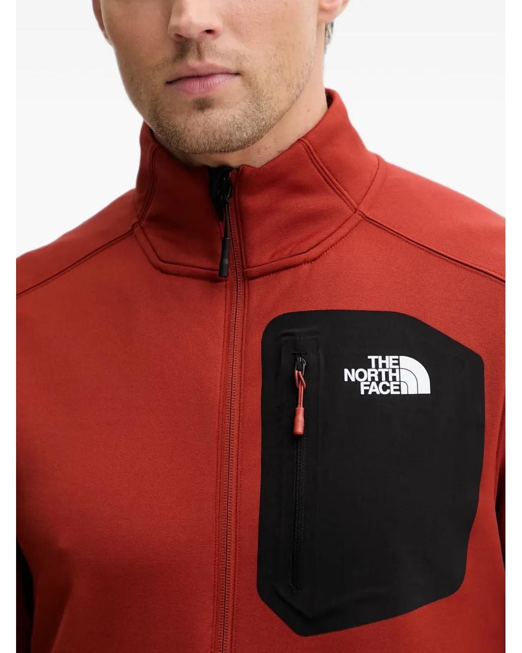 The North Face Red Logo-Print Zip-Up Sweatshirt for men