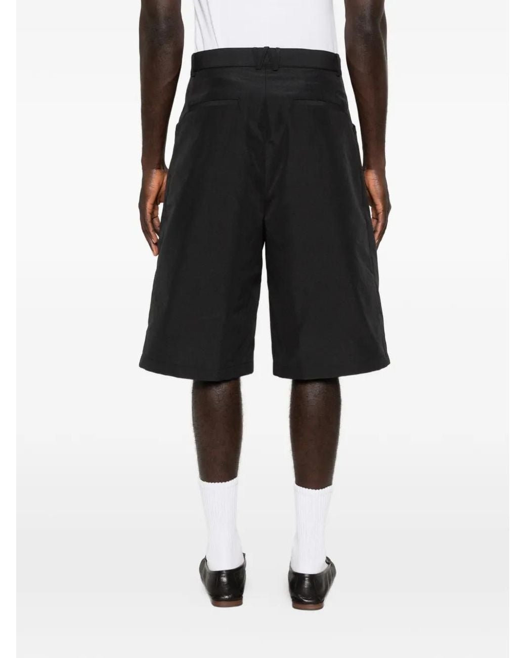 Willy Chavarria Black Chilango Pleated Shorts for men