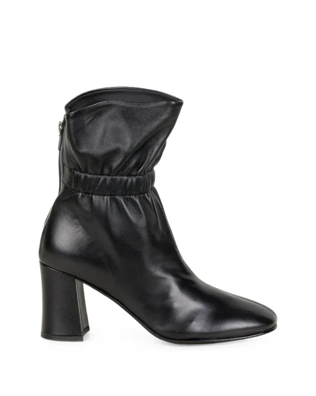 Napoleoni Black Bottines Zippées Pamela À Fronces