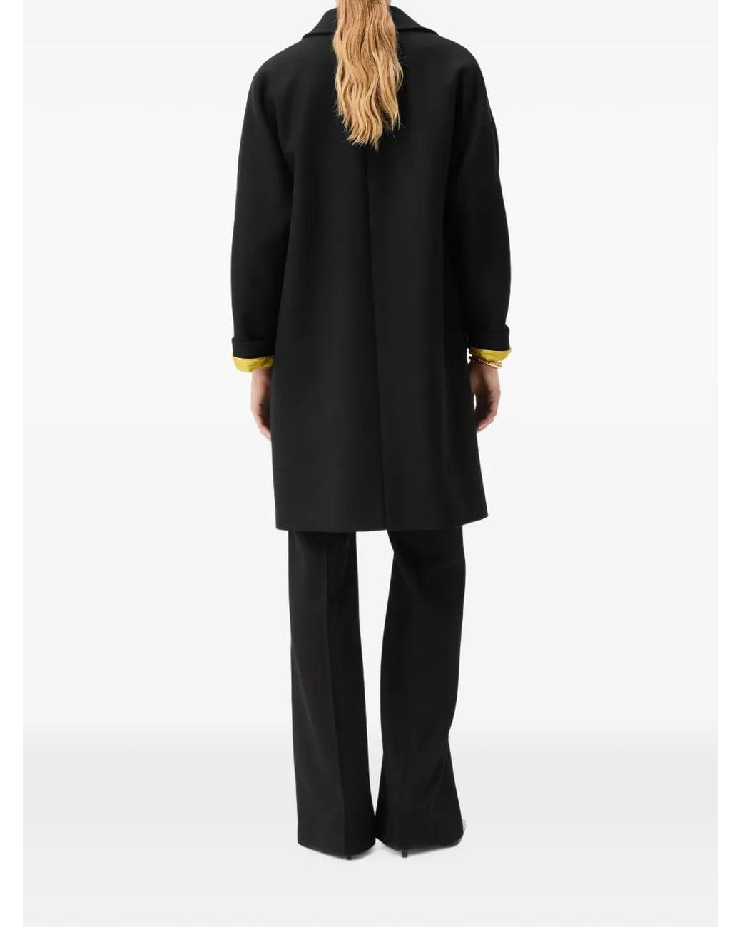 Versace Black Medusa Button-Fastening Coat