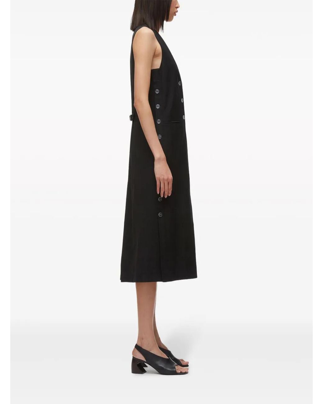 3.1 Phillip Lim Black Tailored Vest Midi Dress