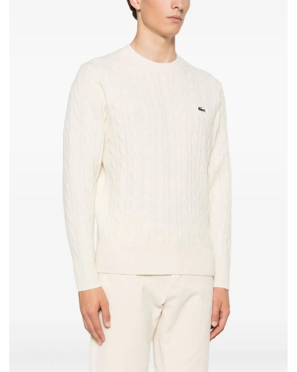 Lacoste Natural Cable-Knit Sweater for men