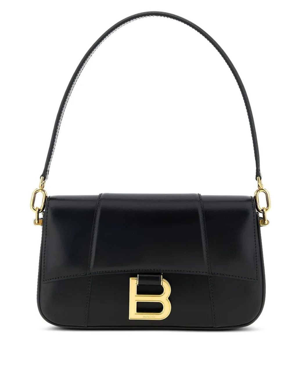 Balenciaga Black Small Hourglass Magnetic-Closure Shoulder Bag