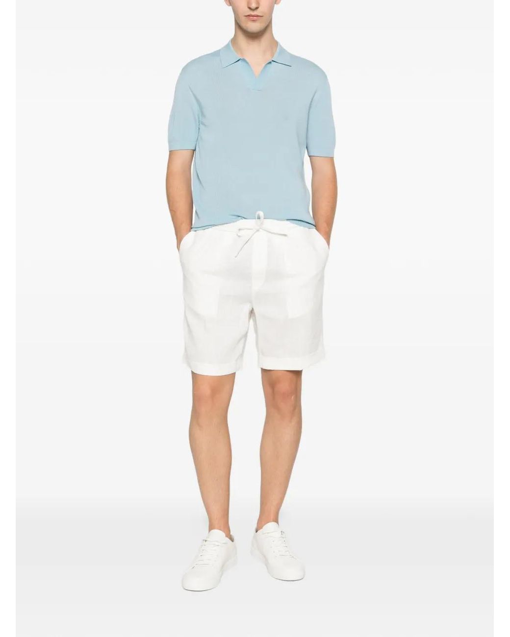 Aurélien White Drawstring Shorts for men