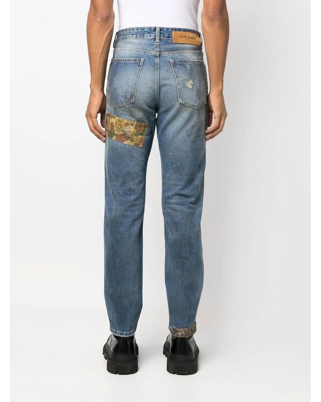 Palm Angels Blue Denim Cotton Jeans for men