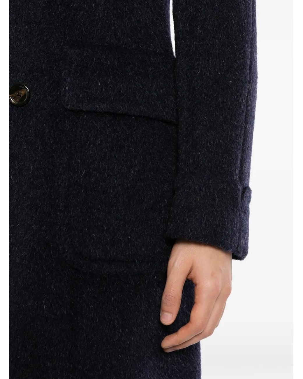 Lardini Black Double-Breasted Coat for men
