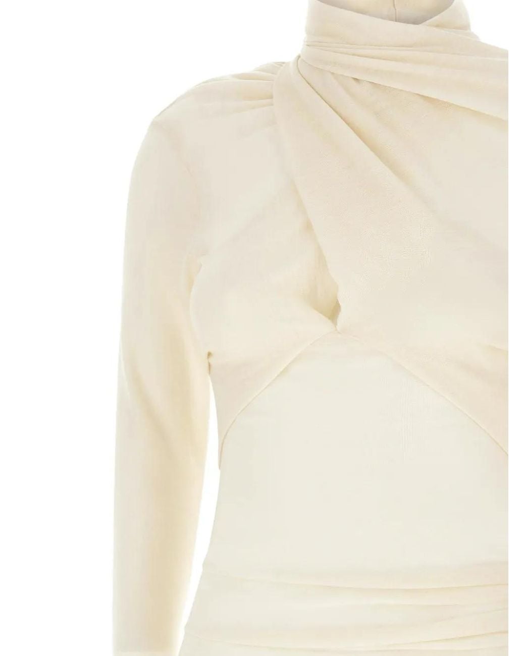 Entire studios White Draped Ruched-Detail Mini Dress